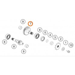 Вторичен вал скорости OEM KTM 50SX 24-27; Husqvarna TC50 24-27; Gas Gas MC50 24-27